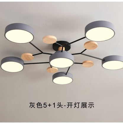 New Chinese style macaron ceiling lamp living room simple modern home atmosphere multi-head restaurant bedroom ceiling lamp