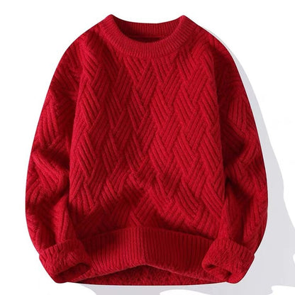 Thickened twisted new sweater men's winter versatile base shirt autumn and winter warm clothes knitted sweater winter sweater