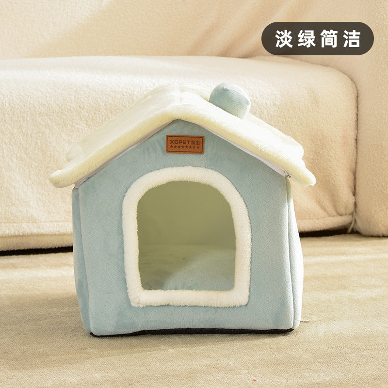 House-shaped pet cat bed universal pet bed for all seasons Arctic velvet super soft cat bed dog bed pet supplies removable and washable