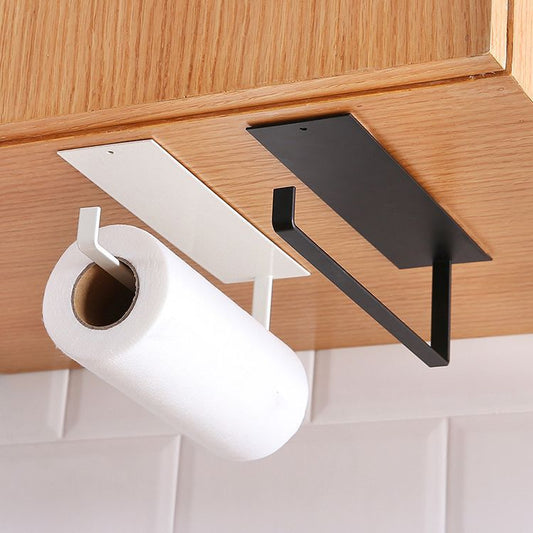 Kitchen punch-free paper towel holder stainless steel household toilet roll holder hanger wall-mounted storage rack