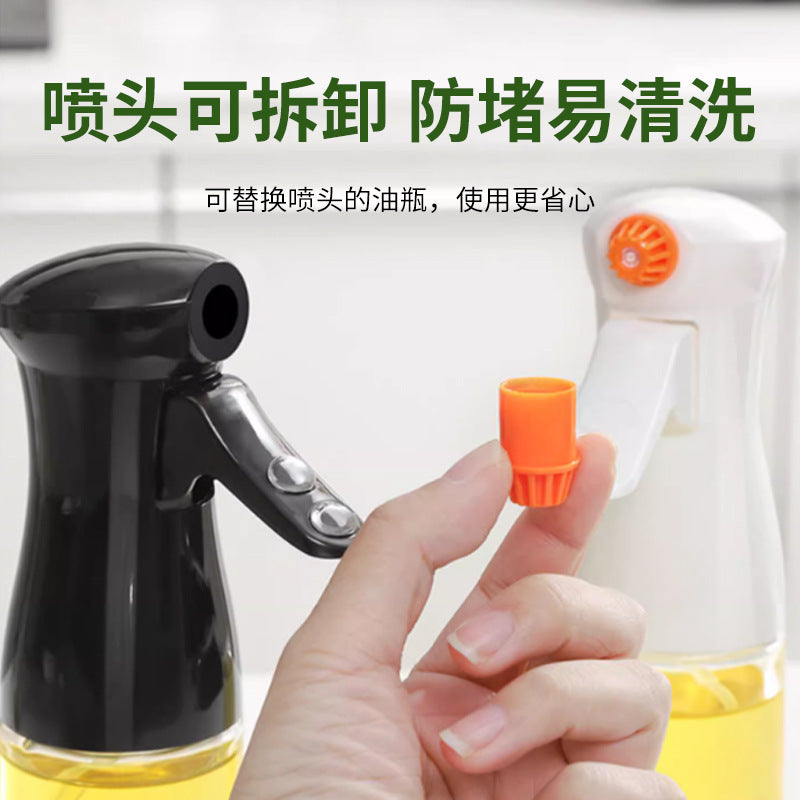 Glass oil sprayer household kitchen oil tank pot soy sauce vinegar seasoning bottle edible oil leak-proof oil pot atomizing oil spray bottle