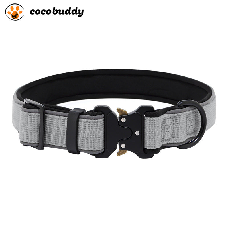 Cross-border outdoor tactical dog collar reflective adjustable dog collar large, medium and small Potala pet collar