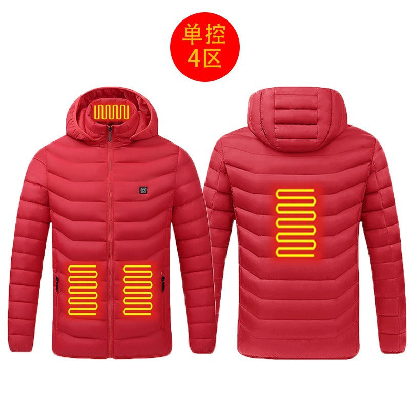 New hot-selling cross-border winter heating cotton clothes, smart constant temperature cold-proof electric heating clothes, USB heating cotton clothes