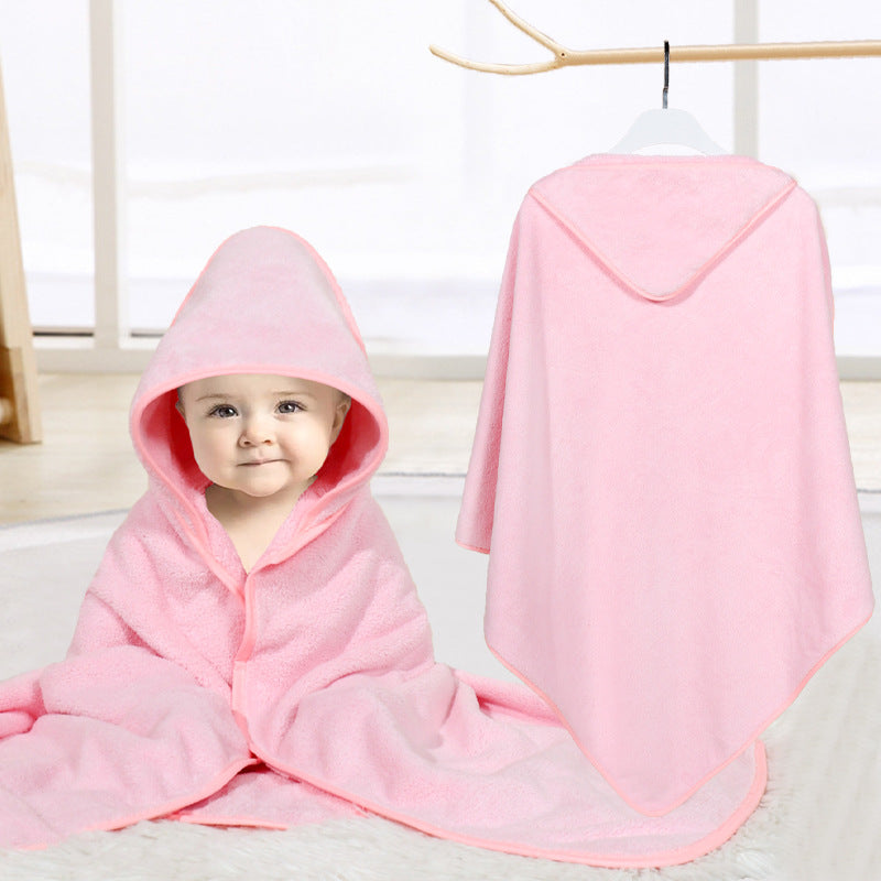 Baby cartoon blanket coral fleece absorbent children bath towel embroidered blanket with hood cloak soft newborn blanket