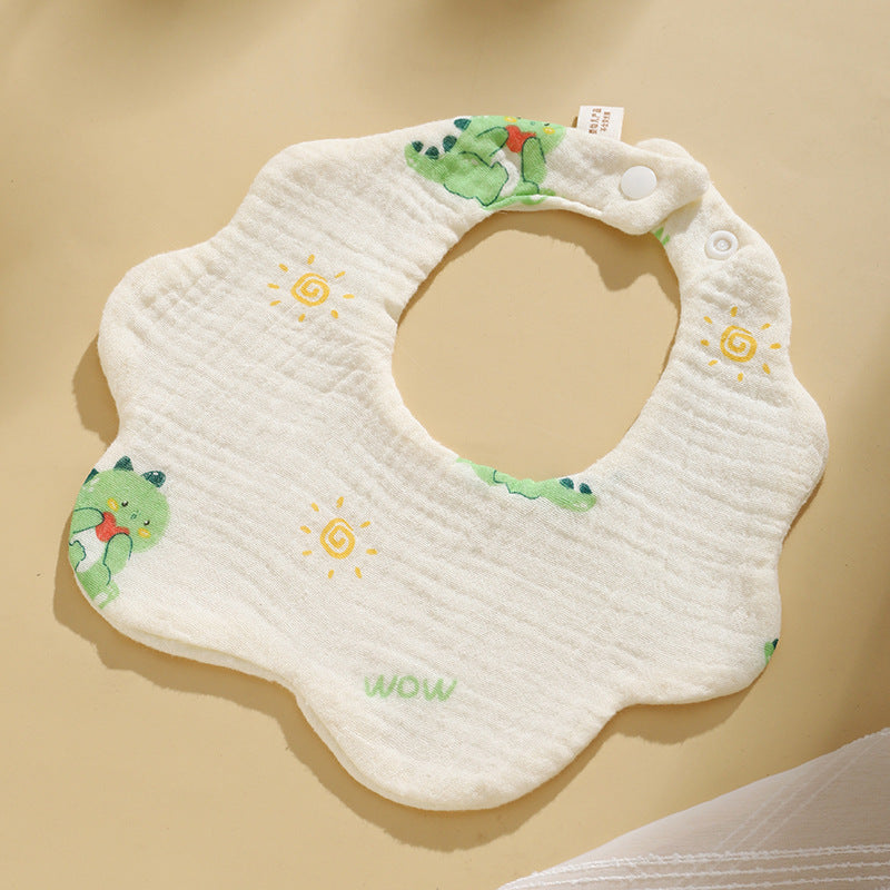 Baby bib 6-layer pure cotton gauze petal bib saliva towel newborn a type triangle towel anti-spitting bib