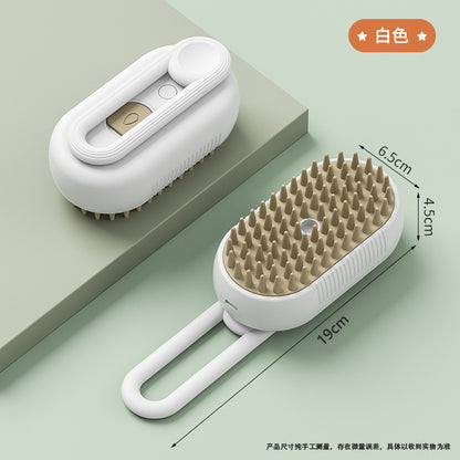 New cross-border cat and dog pet electric spray massage calming comb one-click spray anti-fly comb bath brush hair removal