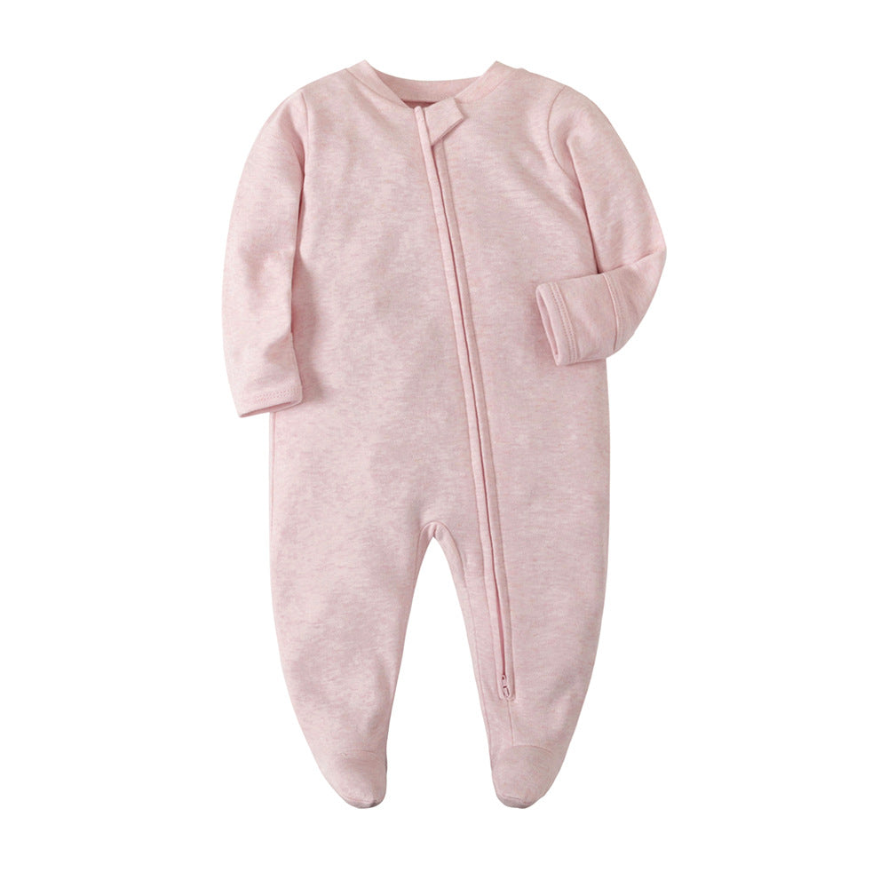 Wholesale baby jumpsuit long sleeve zipper bodysuit with hands crawling clothes romper summer pajamas new style children's clothing