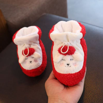 Baby cotton shoes autumn and winter soft bottom anti-drop thickened velvet foot cover 0-1 year old newborn boy and girl baby toddler shoes