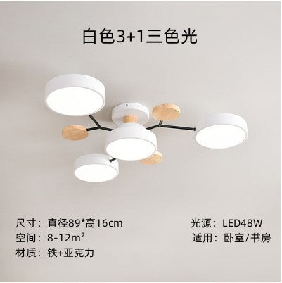 New Chinese style macaron ceiling lamp living room simple modern home atmosphere multi-head restaurant bedroom ceiling lamp