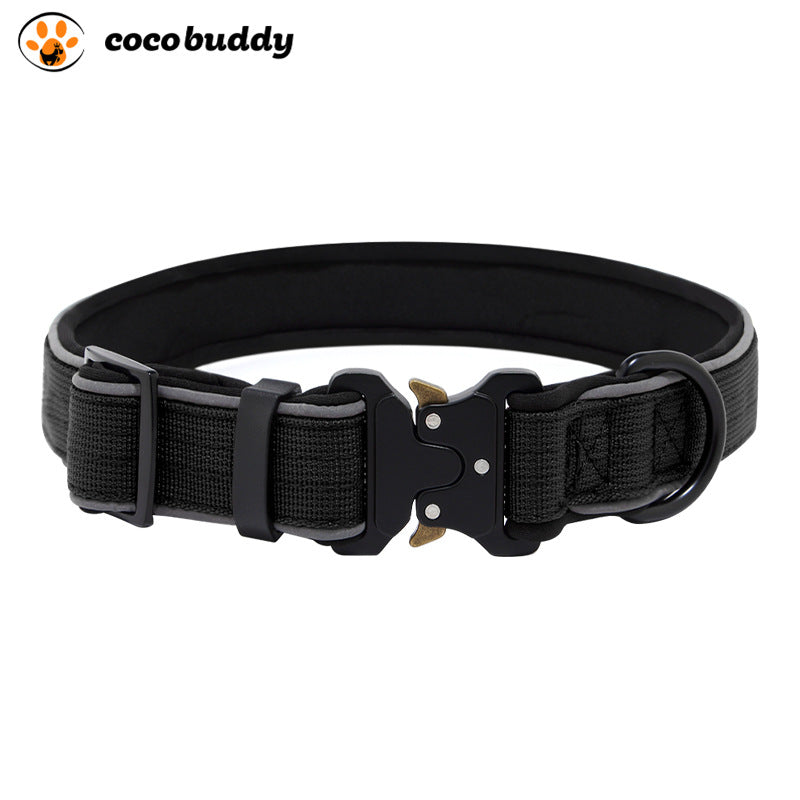 Cross-border outdoor tactical dog collar reflective adjustable dog collar large, medium and small Potala pet collar