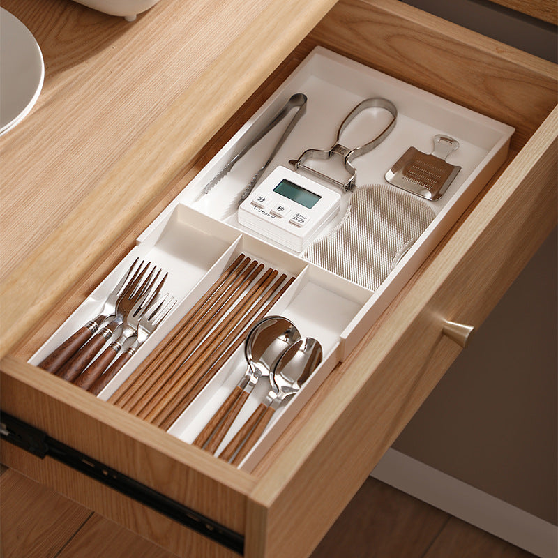 Drawer storage box household kitchen retractable tableware chopsticks spoon divider box multi-function compartment storage box