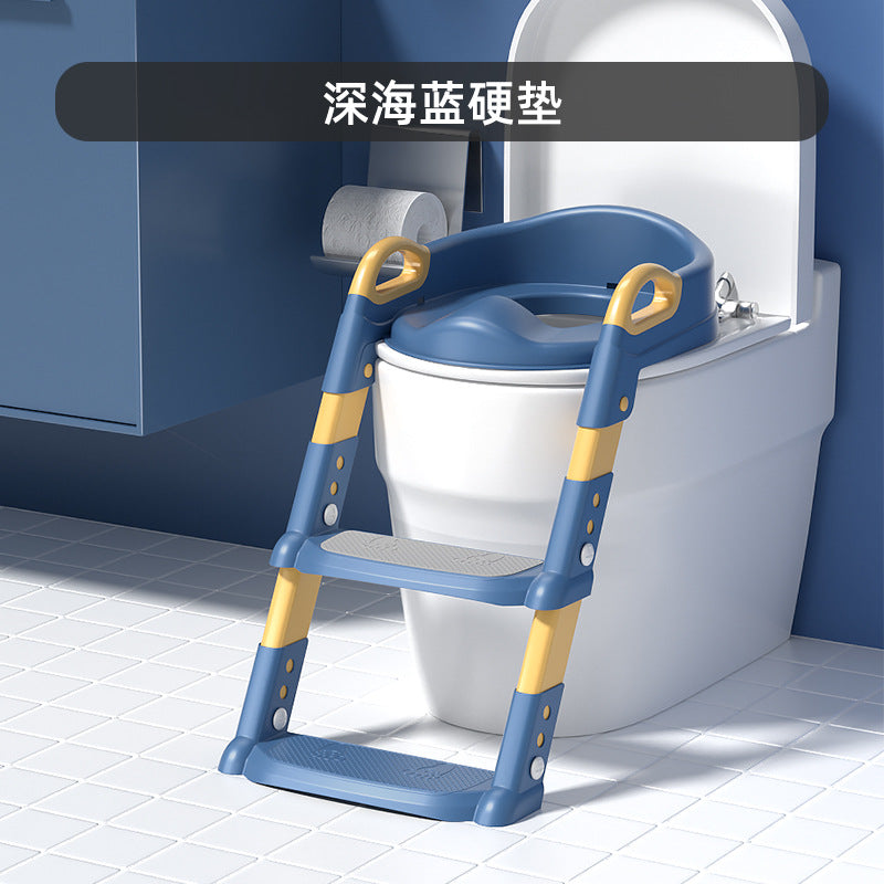 Children's toilet ladder foldable baby toilet auxiliary toilet ladder male and female baby stepped handrail toilet