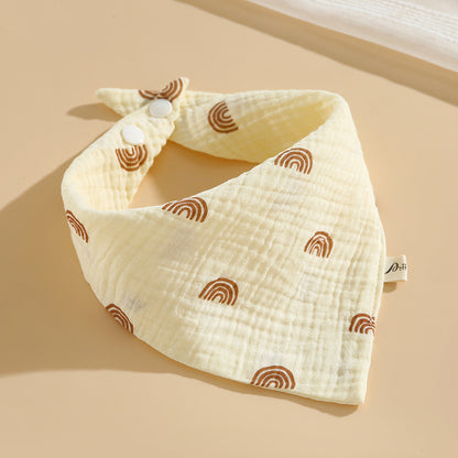 Baby bib 6-layer pure cotton gauze petal bib saliva towel newborn a type triangle towel anti-spitting bib