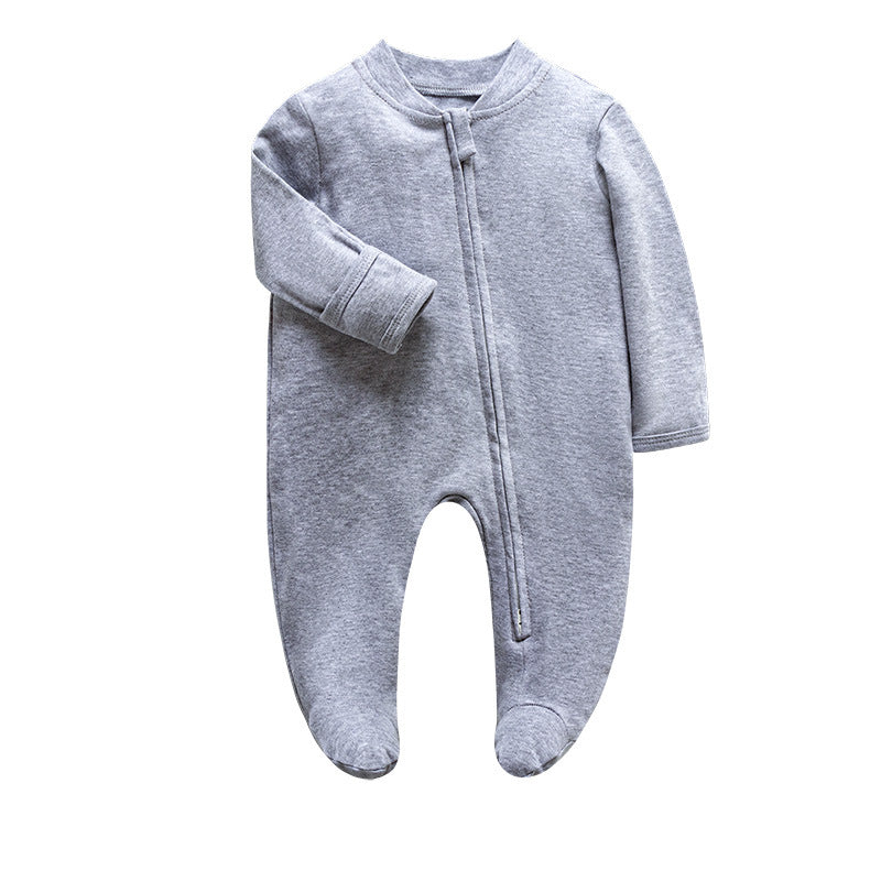 Wholesale baby jumpsuit long sleeve zipper bodysuit with hands crawling clothes romper summer pajamas new style children's clothing