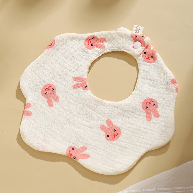 Baby bib 6-layer pure cotton gauze petal bib saliva towel newborn a type triangle towel anti-spitting bib