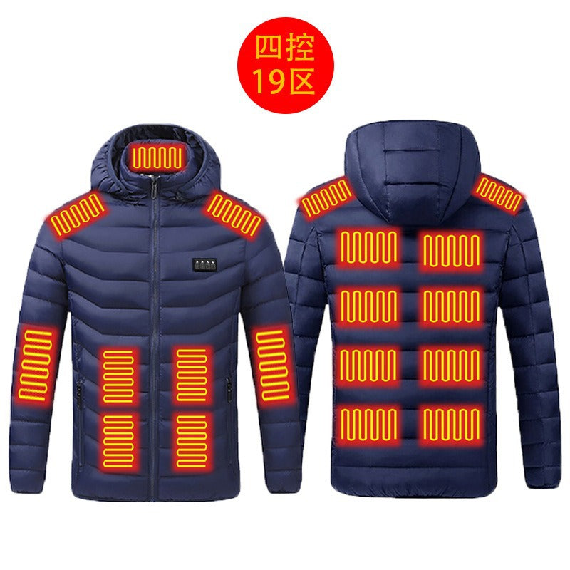 New hot-selling cross-border winter heating cotton clothes, smart constant temperature cold-proof electric heating clothes, USB heating cotton clothes