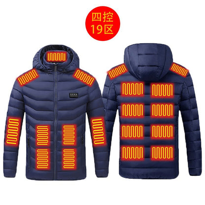 New hot-selling cross-border winter heating cotton clothes, smart constant temperature cold-proof electric heating clothes, USB heating cotton clothes