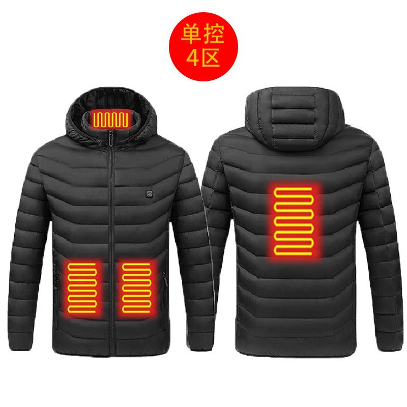 New hot-selling cross-border winter heating cotton clothes, smart constant temperature cold-proof electric heating clothes, USB heating cotton clothes