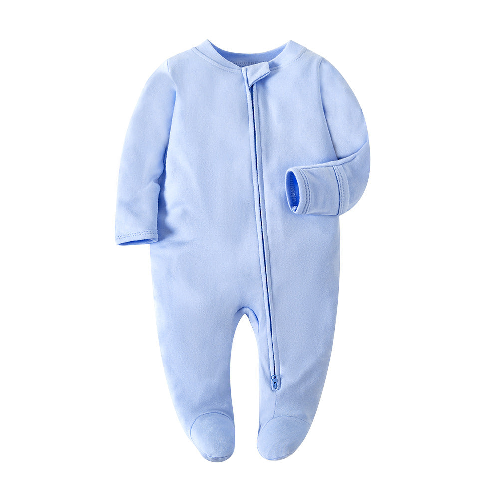 Wholesale baby jumpsuit long sleeve zipper bodysuit with hands crawling clothes romper summer pajamas new style children's clothing